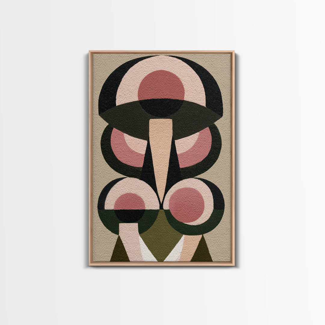 Simple Mushroom and Moss Forest Study Framed Canvas Print, Scandinavian Art, Room Decor, Living Room Decor, Fine Art, Nordic, SCA-2x3-8