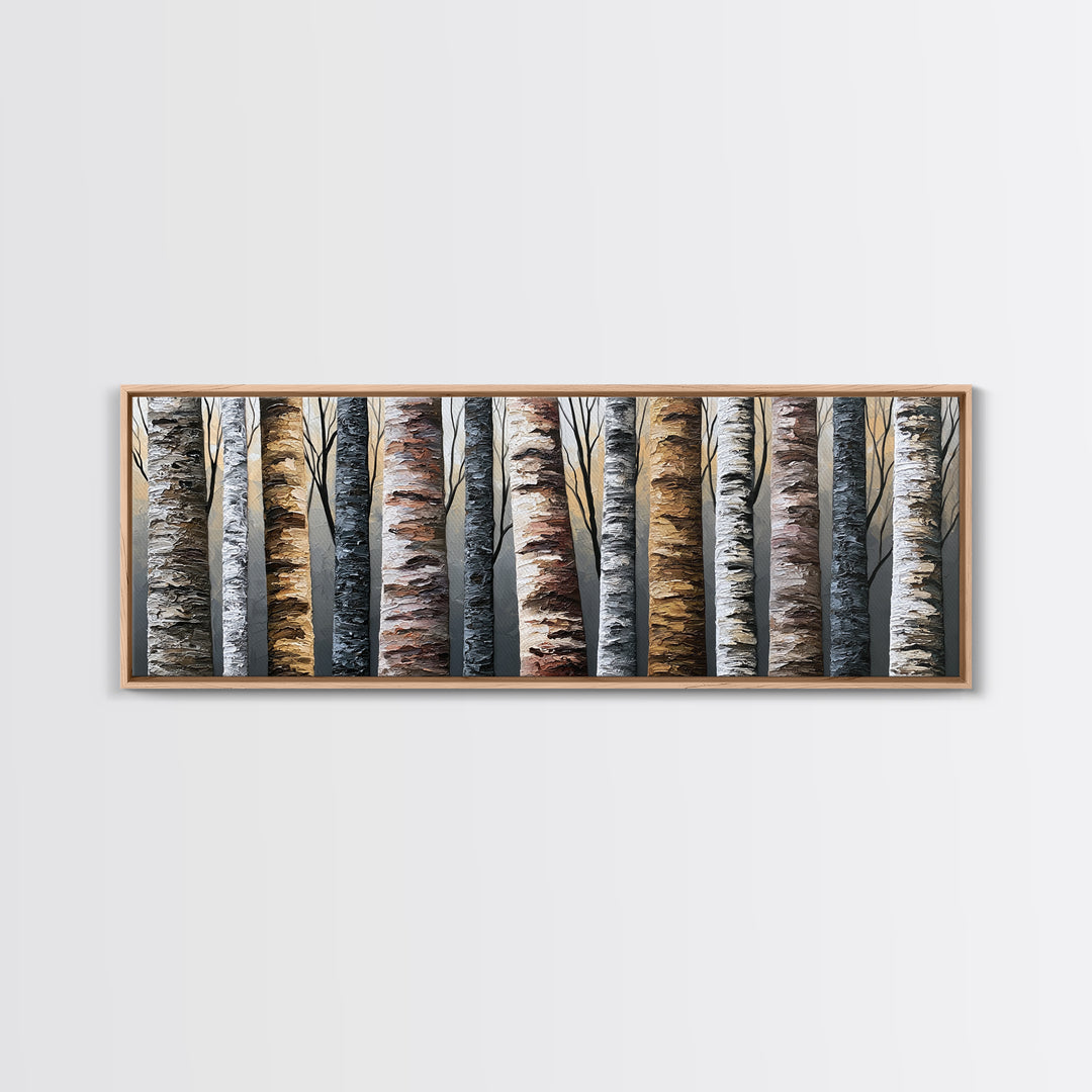 Birch Tree Trunks Canvas Print, Scandinavian Art, Modern Decor, Living Room Decor, Abstract Art, Nordic, Wall Decor, Art Print, SCA-3x1-25