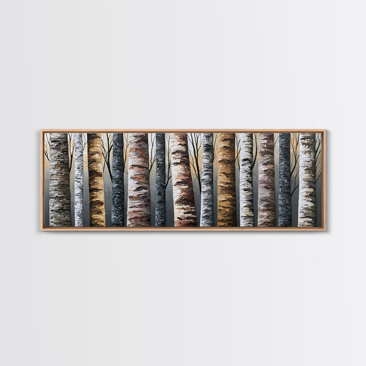 Birch Tree Trunks Canvas Print, Scandinavian Art, Modern Decor, Living Room Decor, Abstract Art, Nordic, Wall Decor, Art Print, SCA-3x1-25