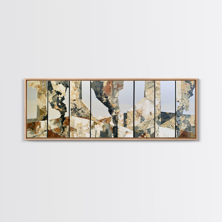 Winter Cabin Smoke Canvas Print, Scandinavian Art, Printable Art, Living Room Decor, Abstract Art, Nordic, Modern Art, SCA-3x1-34