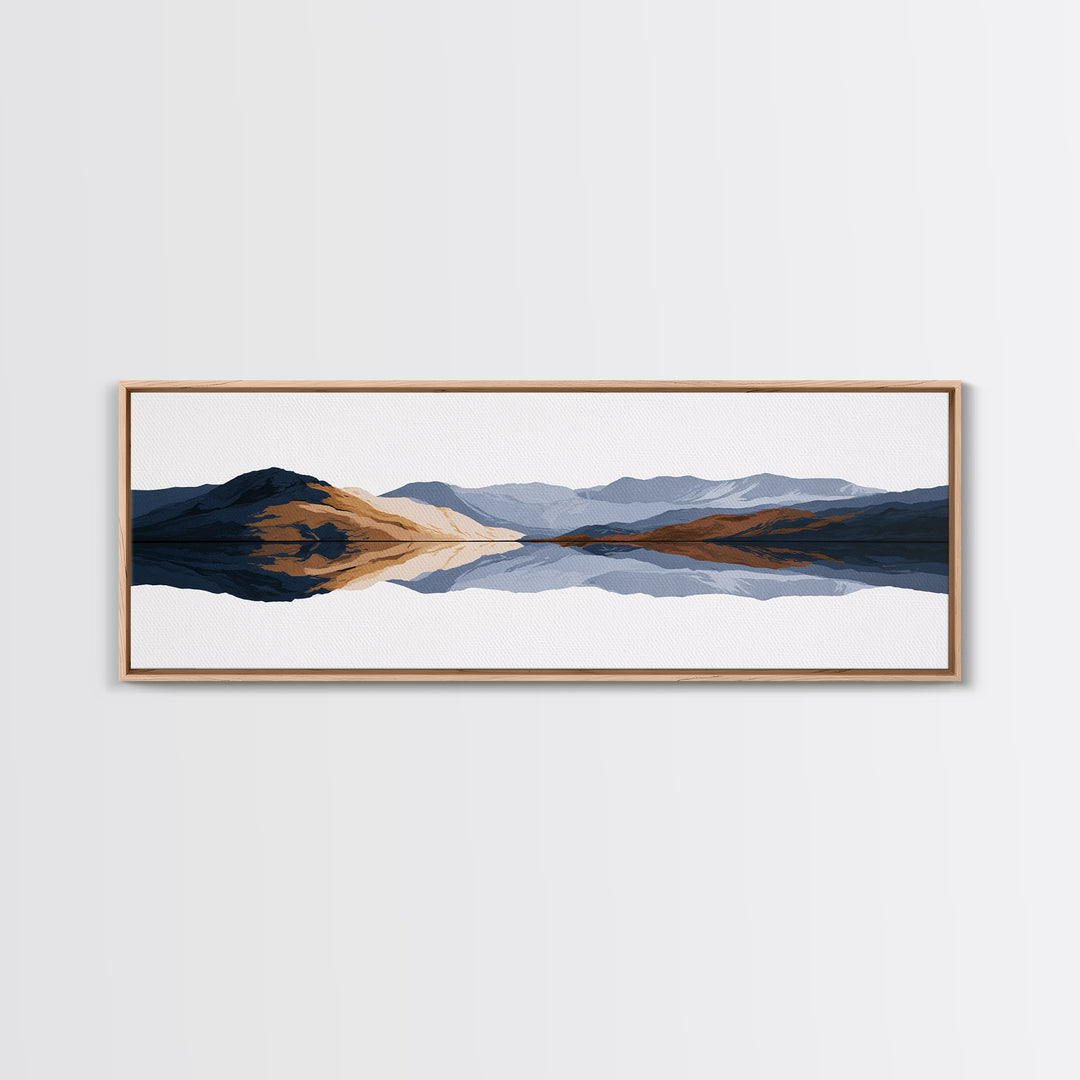 Minimal Fjord Landscape Canvas Print, Scandinavian Art, Boho Decor, Living Room Decor, Fine Art, Nordic, Luxury Decor, SCA-3x1-42