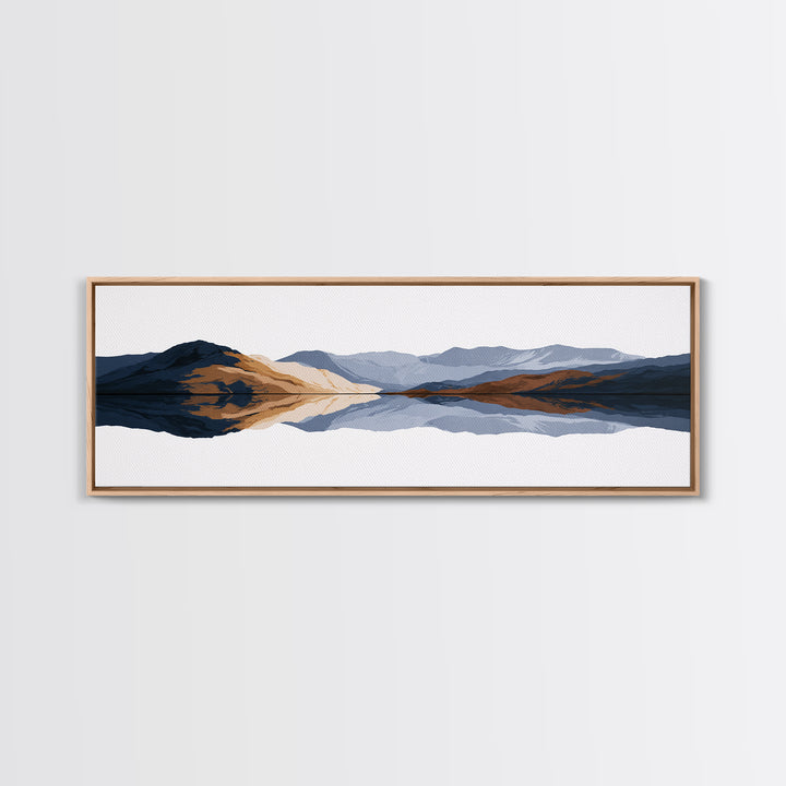 Minimal Fjord Landscape Canvas Print, Scandinavian Art, Boho Decor, Living Room Decor, Fine Art, Nordic, Luxury Decor, SCA-3x1-42