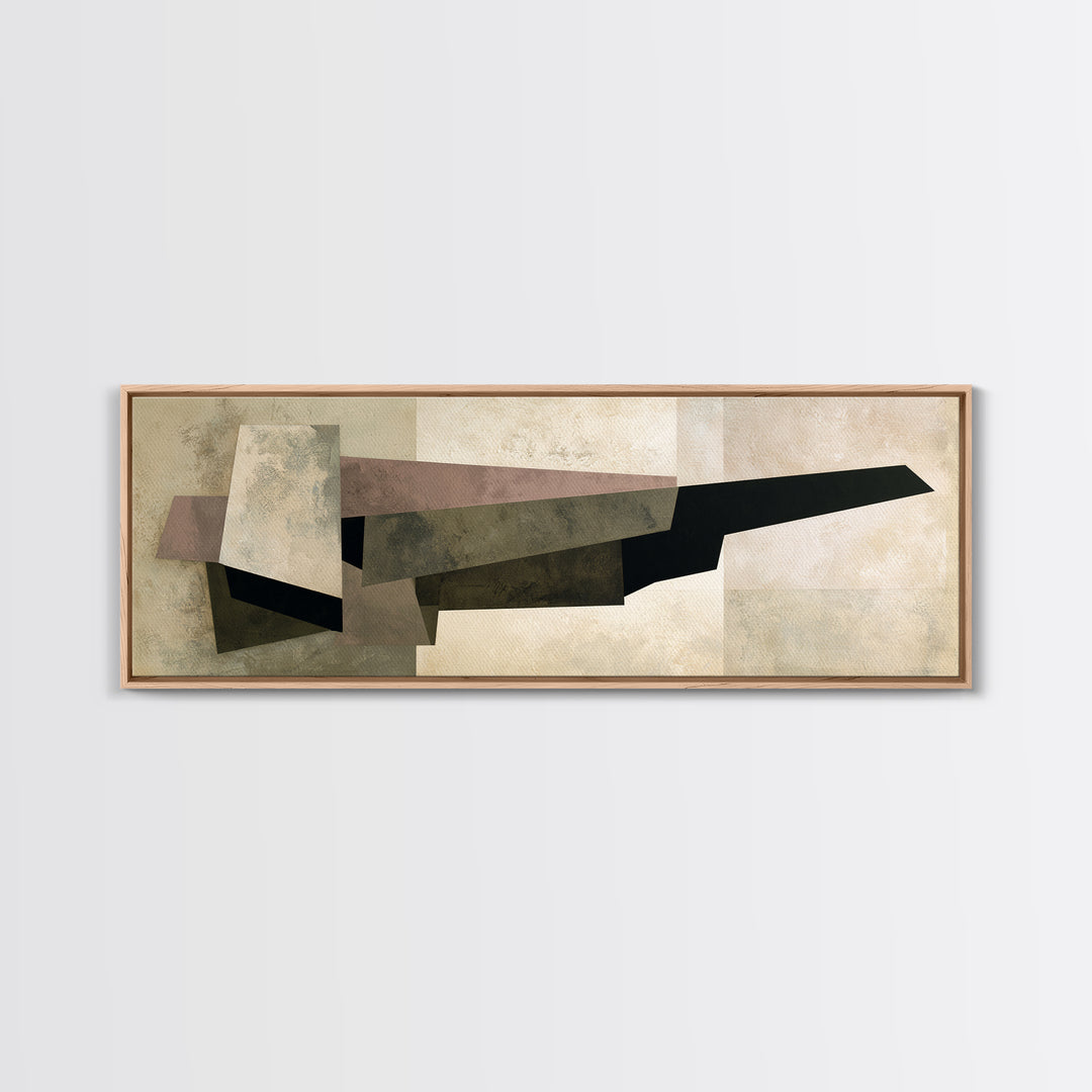 Soft Beige Geometric Abstraction Canvas Print, Scandinavian Art, Original Painting, Living Room Decor, Abstract Art, Nordic, SCA-3x1-43