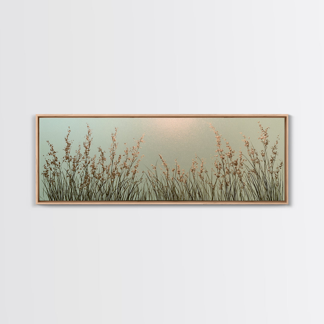 Minimal Meadow Flowers Canvas Print, Scandinavian Art, Boho Wall Art, Living Room Decor, Fine Art, Nordic, Modern Decor, SCA-3x1-50