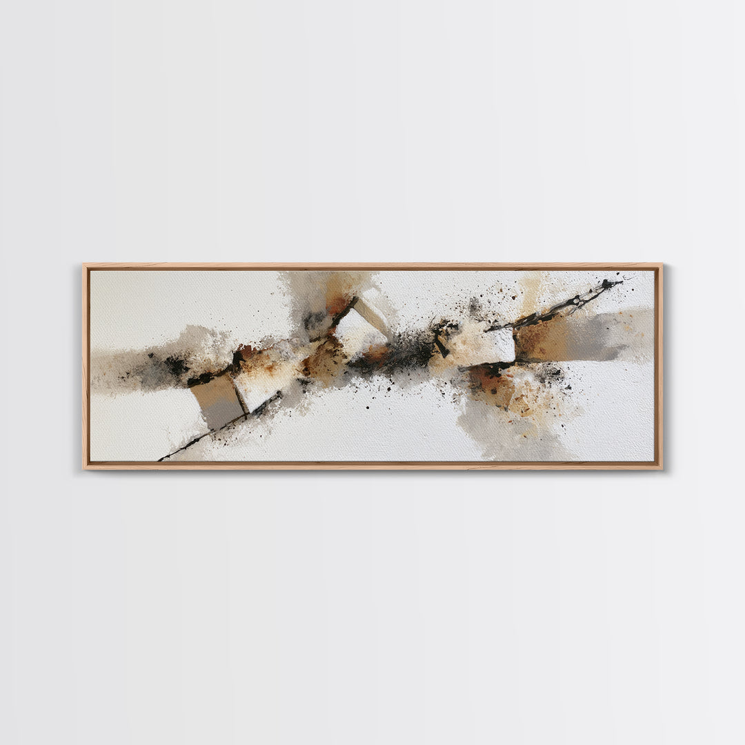 Soft Wool Texture Abstract Framed Canvas Print, Scandinavian Art, Mid Century Modern, Living Room Decor, Abstract Art, Nordic, SCA-3x1-59