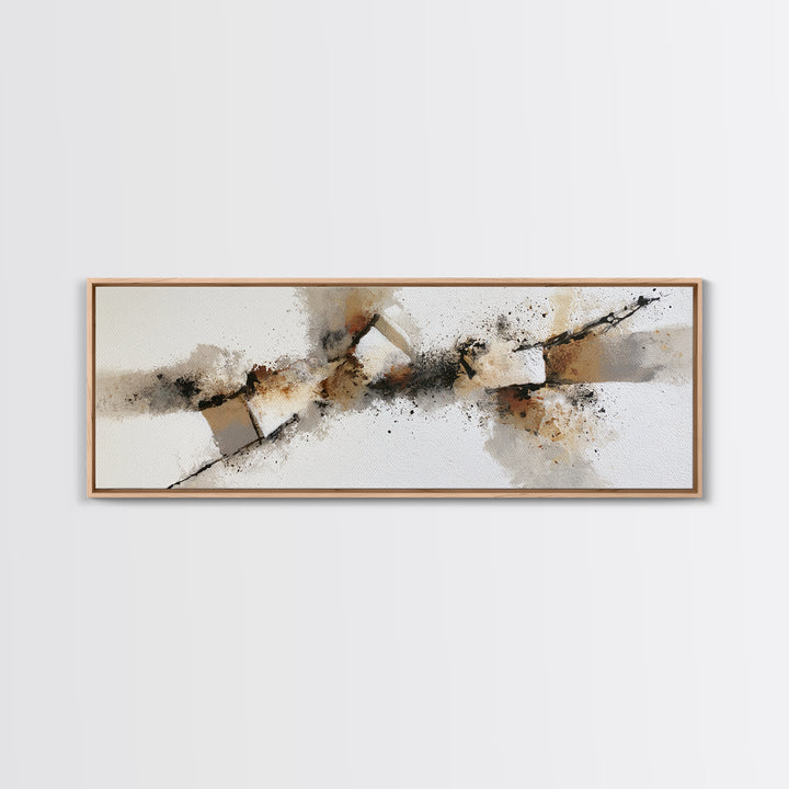 Soft Wool Texture Abstract Framed Canvas Print, Scandinavian Art, Mid Century Modern, Living Room Decor, Abstract Art, Nordic, SCA-3x1-59