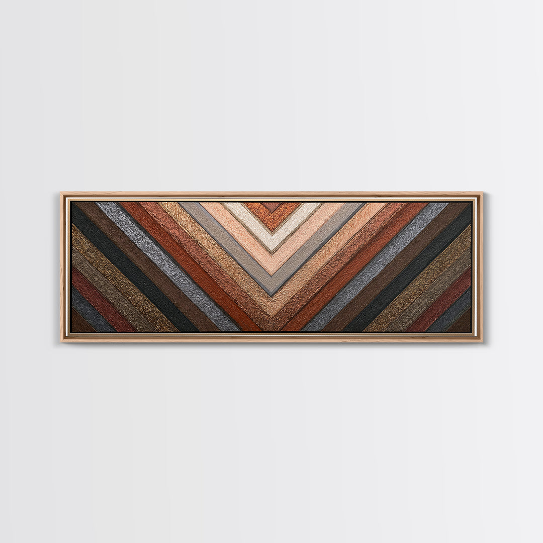 Herringbone Monochrome Pattern Canvas Print, Scandinavian Art, Minimalist Decor, Living Room Decor, Oil Painting, Nordic, SCA-3x1-62