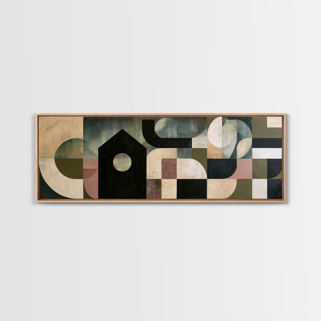 Simple Black House Shape Canvas Print, Scandinavian Art, Printable Art, Living Room Decor, Fine Art, Nordic, Modern Art, SCA-3x1-71