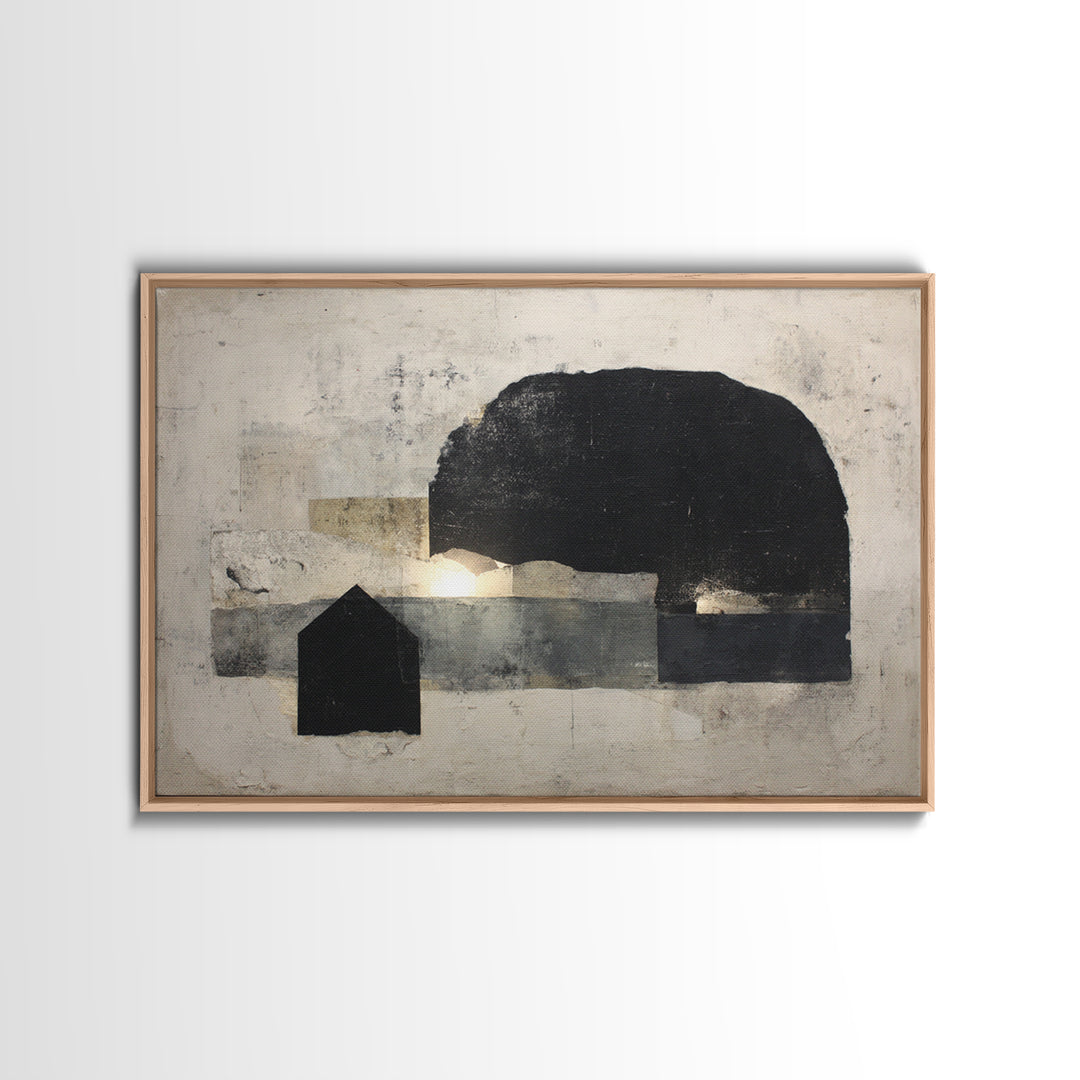 Minimal Meadow Flowers Framed Canvas Print, Scandinavian Art, Living Room Decor, Oil Painting, Nordic, Gallery Decor, SCA-3x2-14