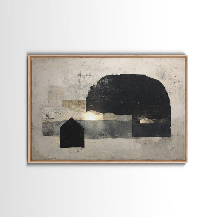 Minimal Meadow Flowers Framed Canvas Print, Scandinavian Art, Living Room Decor, Oil Painting, Nordic, Gallery Decor, SCA-3x2-14