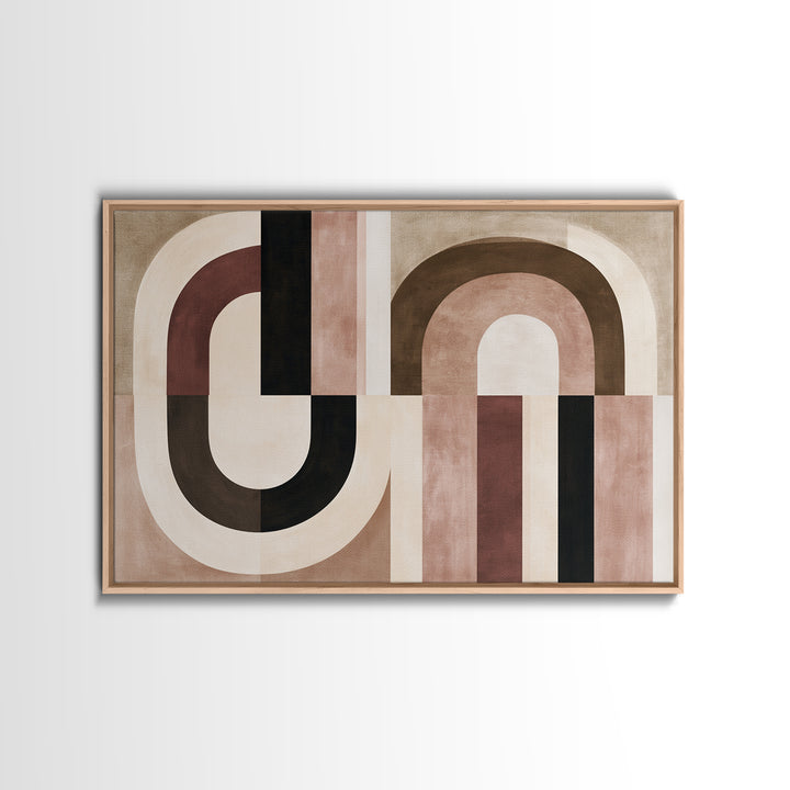 Abstract Arch Shapes Framed Canvas Print, Scandinavian Art, Abstract Wall Art, Living Room Decor, Abstract Art, Nordic, SCA-3x2-18