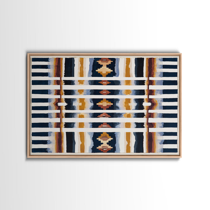 Scandinavian Textile Pattern Framed Canvas Print, Scandinavian Art, Fine Art Print, Living Room Decor, Fine Art, Nordic, SCA-3x2-20