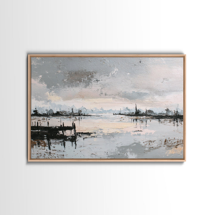 Reindeer Silhouette in Snowy Landscape Canvas Print, Scandinavian Art, Modern Art, Living Room Decor, Fine Art, Nordic, SCA-3x2-34