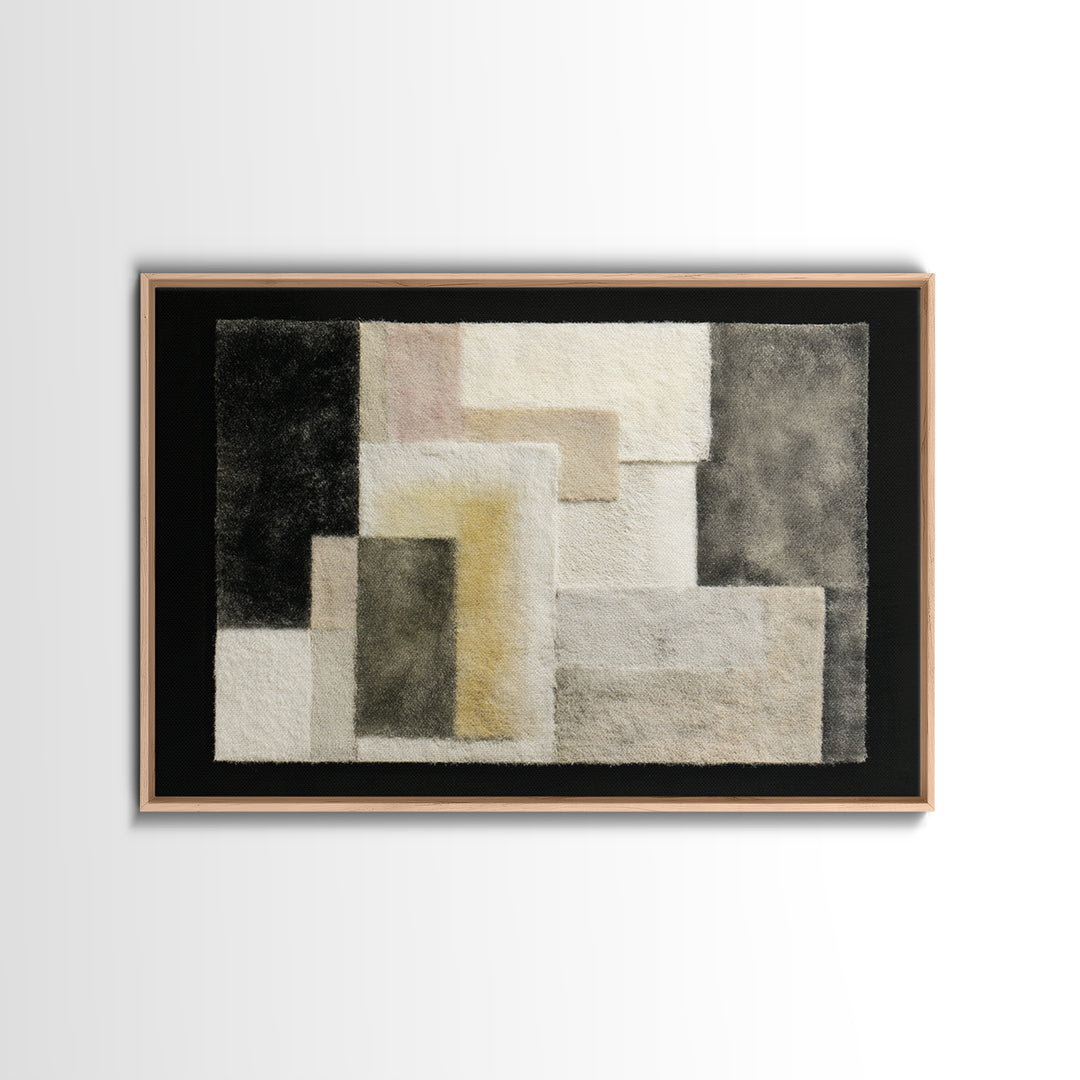 Soft Wool Texture Abstract Framed Canvas Print, Scandinavian Art, Living Room Decor, Fine Art, Nordic, Gallery Decor, SCA-3x2-47