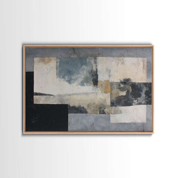 Simple Black House Shape Framed Canvas Print, Scandinavian Art, Abstract Wall Art, Living Room Decor, Fine Art, Nordic, SCA-3x2-59