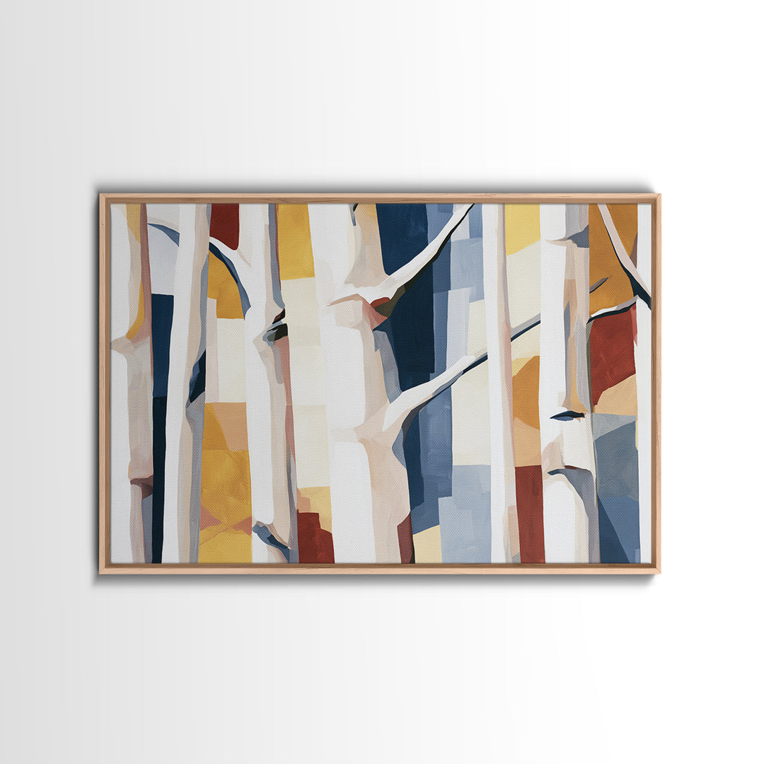 Birch Tree Trunks Canvas Print, Scandinavian Art, Luxury Decor, Living Room Decor, Oil Painting, Nordic, Printable Wall Art, SCA-3x2-61