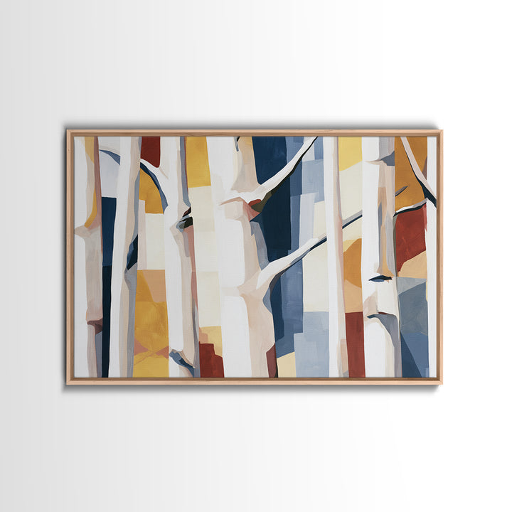 Birch Tree Trunks Canvas Print, Scandinavian Art, Luxury Decor, Living Room Decor, Oil Painting, Nordic, Printable Wall Art, SCA-3x2-61