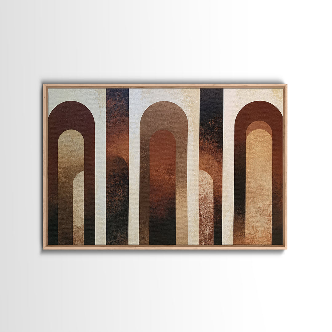 Abstract Arch Shapes Canvas Print, Scandinavian Art, Canvas Print, Living Room Decor, Abstract Art, Nordic, Textured Painting, SCA-3x2-66