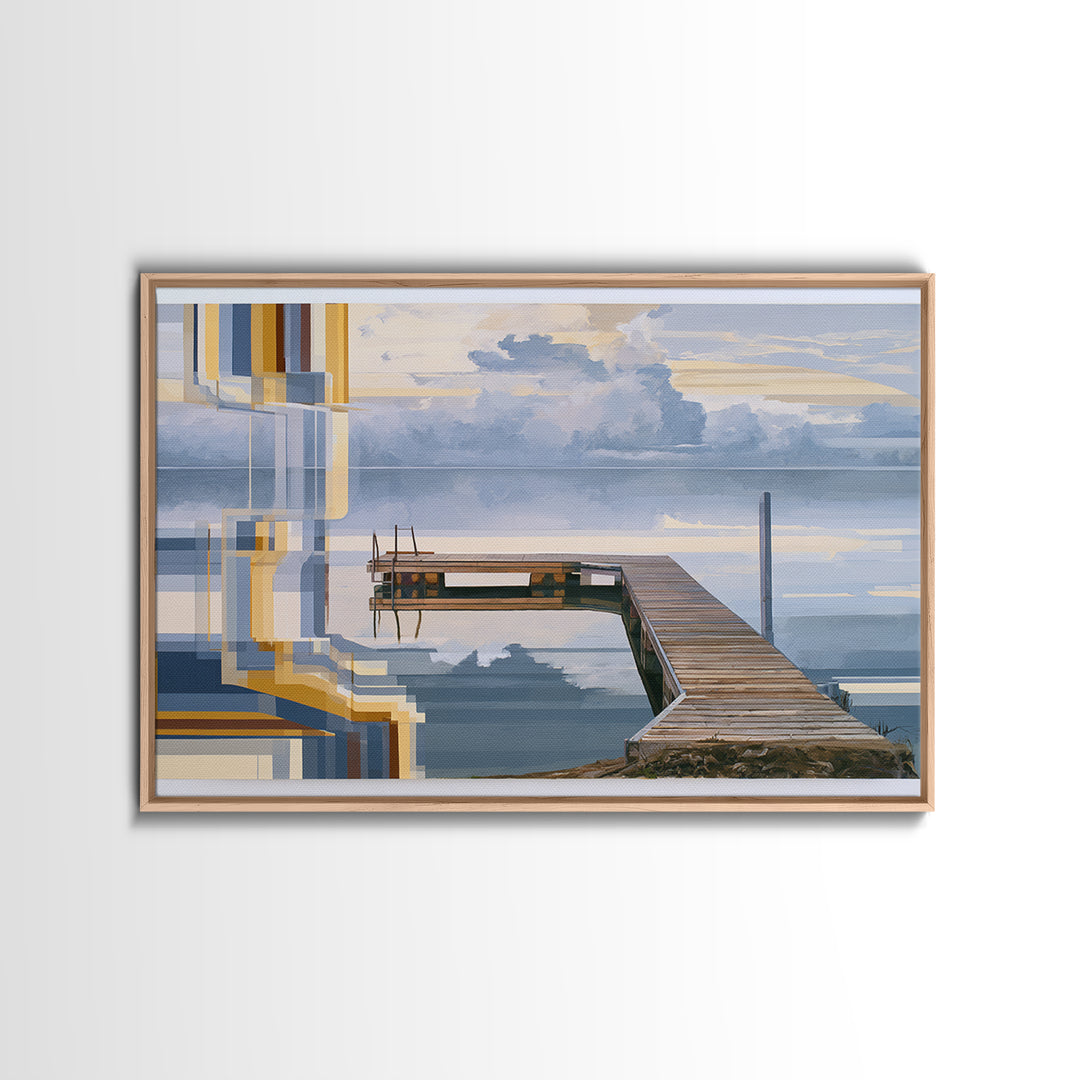 Calm Lake Dock Canvas Print, Scandinavian Art, Wall Art Print, Living Room Decor, Nordic, Fine Art Print, Statement Artwork, SCA-3x2-67