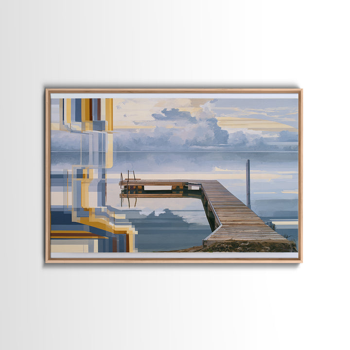 Calm Lake Dock Canvas Print, Scandinavian Art, Wall Art Print, Living Room Decor, Nordic, Fine Art Print, Statement Artwork, SCA-3x2-67