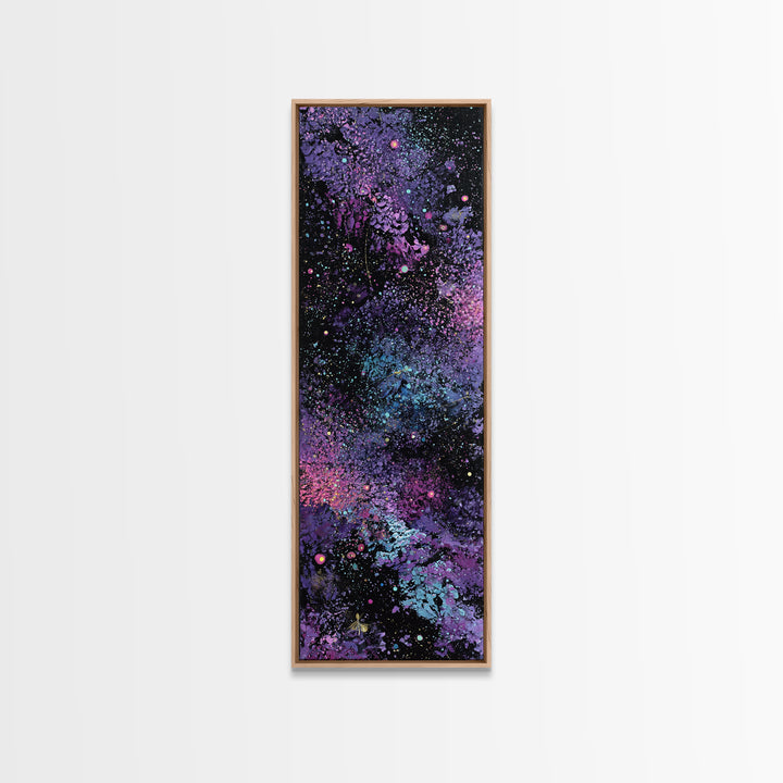 Mech Silhouette in Rainy Neon City Canvas Print, Scifi Art, Retro Wall Art, Living Room Decor, Oil Painting, Orbit, Fantasy Art, SCI-1x3-27
