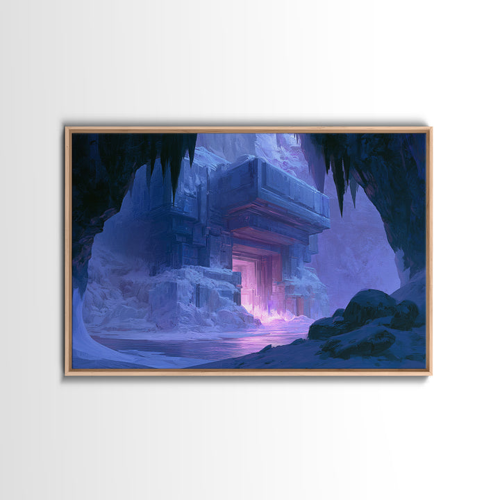 Glowing Alien Artifact Framed Canvas Print, Scifi Art, Space Art, Living Room Decor, Fine Art, Orbit, Luxury Decor, Art Print, SCI-3x2-24
