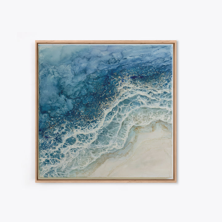 Ocean Foam Patterns from Above Canvas Print, Seascape Art, Wall Art Print, Coastal Decor, Watercolor Art, Seascape, SEA-1x1-60