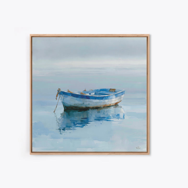 Minimal Horizon Line Framed Canvas Print, Seascape Art, Textured Painting, Coastal Decor, Oil Painting, Seascape, SEA-1x1-88