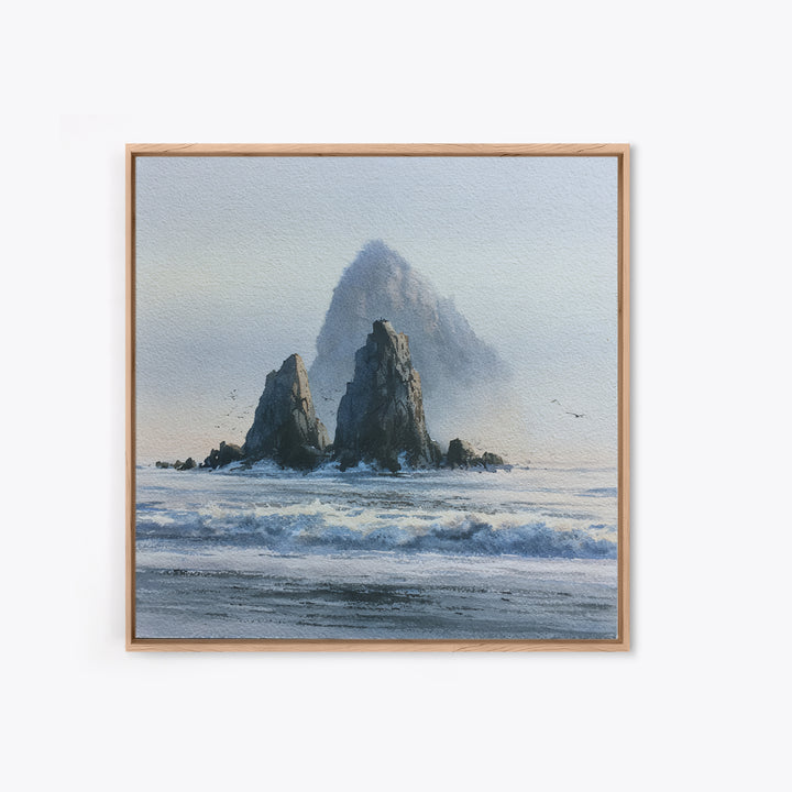 Sea Stack Rocks Canvas Print, Seascape Art, Boho Decor, Coastal Decor, Fine Art, Seascape, Printable Wall Art, SEA-1x1-91