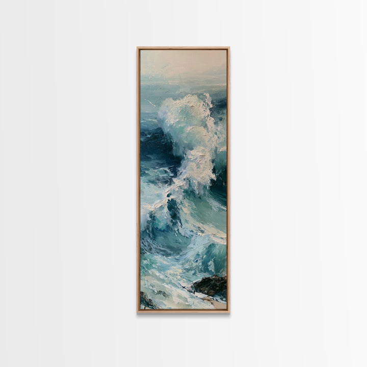Wild Atlantic Wave Canvas Print, Seascape Art, Abstract Painting, Coastal Decor, Fine Art, Seascape, Room Decor, SEA-1x3-5