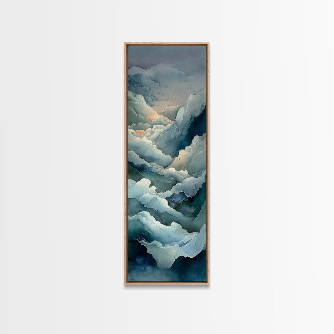 Storm Waves Crashing Framed Canvas Print, Seascape Art, Textured Painting, Coastal Decor, Fine Art, Seascape, Large Wall Art, SEA-1x3-61