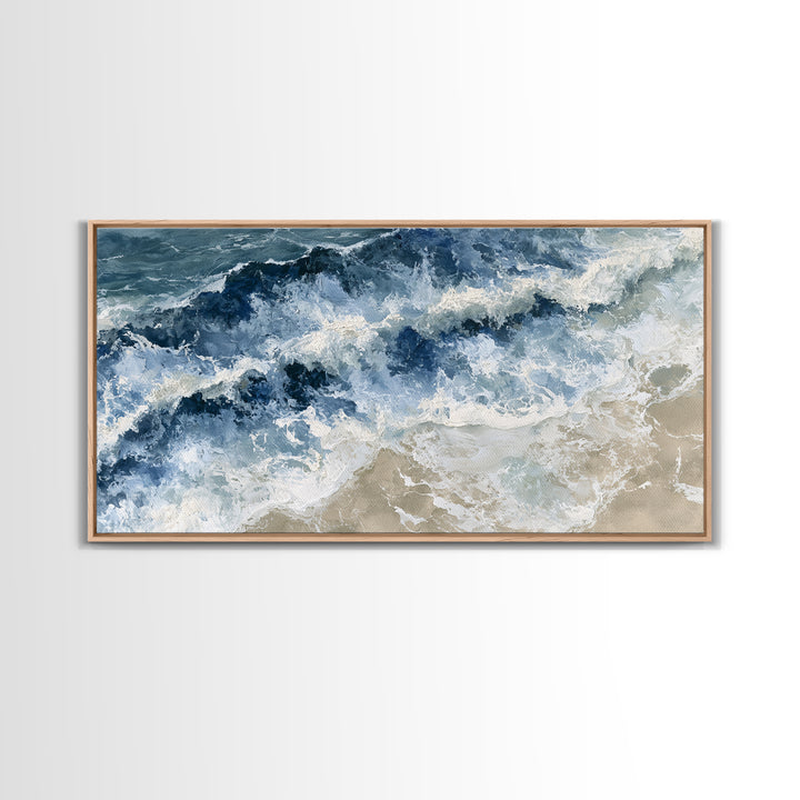 Ocean Foam Patterns from Above Canvas Print, Seascape Art, Contemporary Art, Coastal Decor, Fine Art, Seascape, Canvas Wall Art, SEA-2x1-32