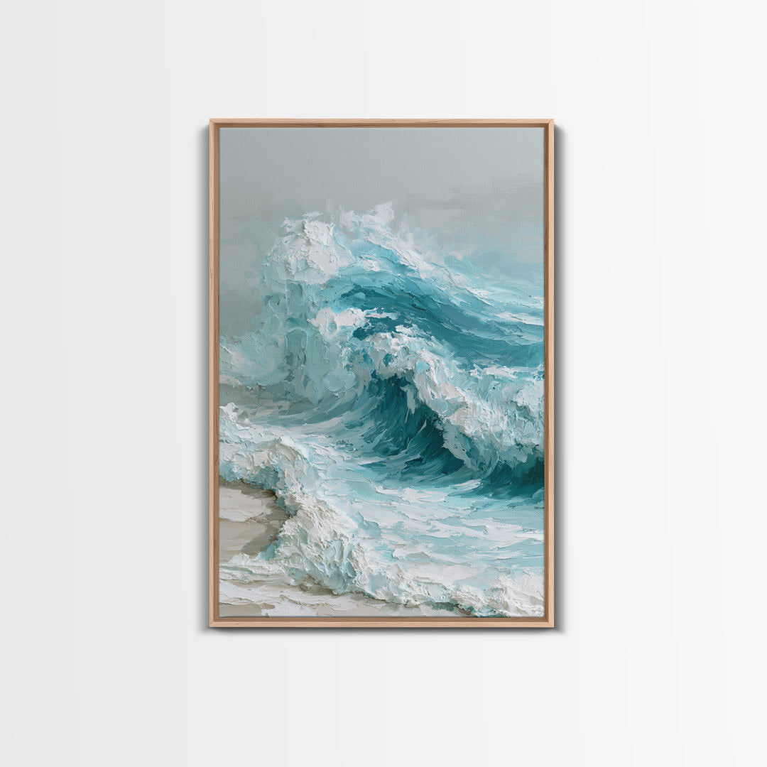 Wild Atlantic Wave Framed Canvas Print, Seascape Art, Wall Art, Coastal Decor, Fine Art, Seascape, Abstract Art, Bedroom Decor, SEA-2x3-25