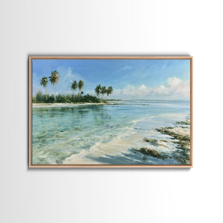 Tropical Lagoon with Transparent Shallows Canvas Print, Seascape Art, Abstract Art, Coastal Decor, Fine Art, Seascape, SEA-3x2-38