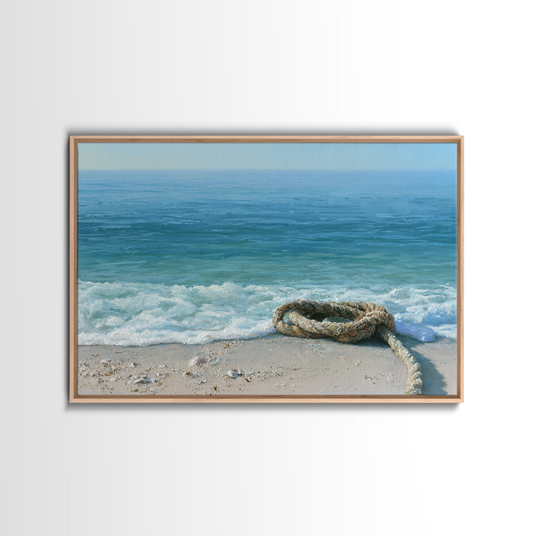 Calm Blue Horizon Canvas Print, Seascape Art, Printable Art, Coastal Decor, Oil Painting, Seascape, Beach Decor, Gallery Decor, SEA-3x2-54
