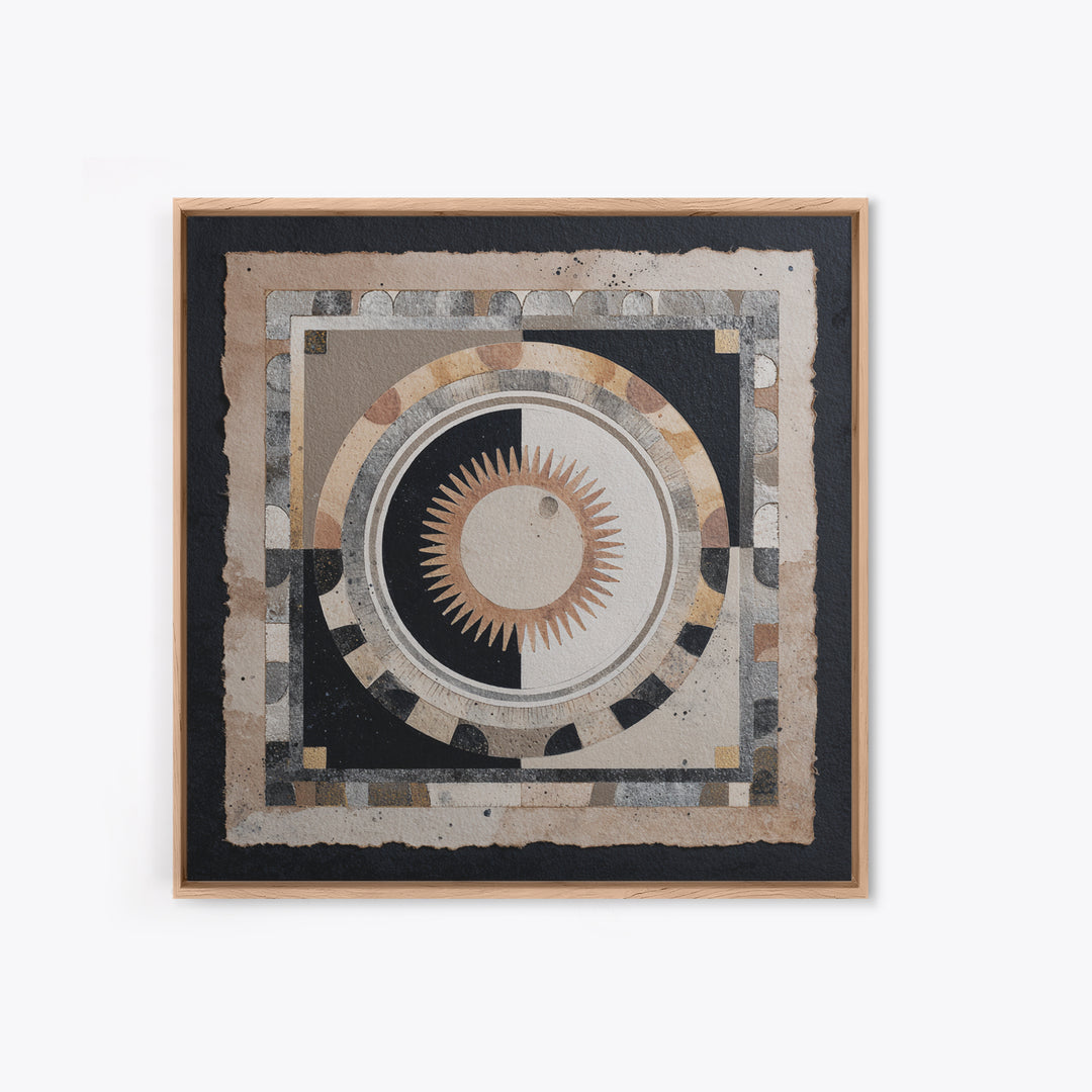 Cosmic Eye Inside Geometric Frame Canvas Print, Sacred Geometry Art, Boho Wall Decor, Living Room Decor, Abstract Art, Geometry, SGA-1x1-19
