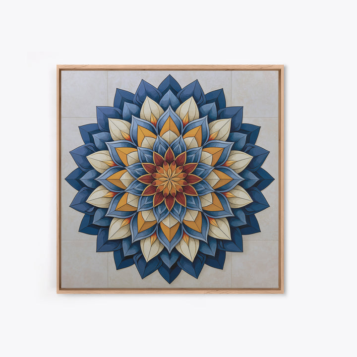 Mandala Lotus with Precise Radial Symmetry Canvas Print, Sacred Geometry Art, Sacred Geometry, Living Room Decor, Geometry, SGA-1x1-26