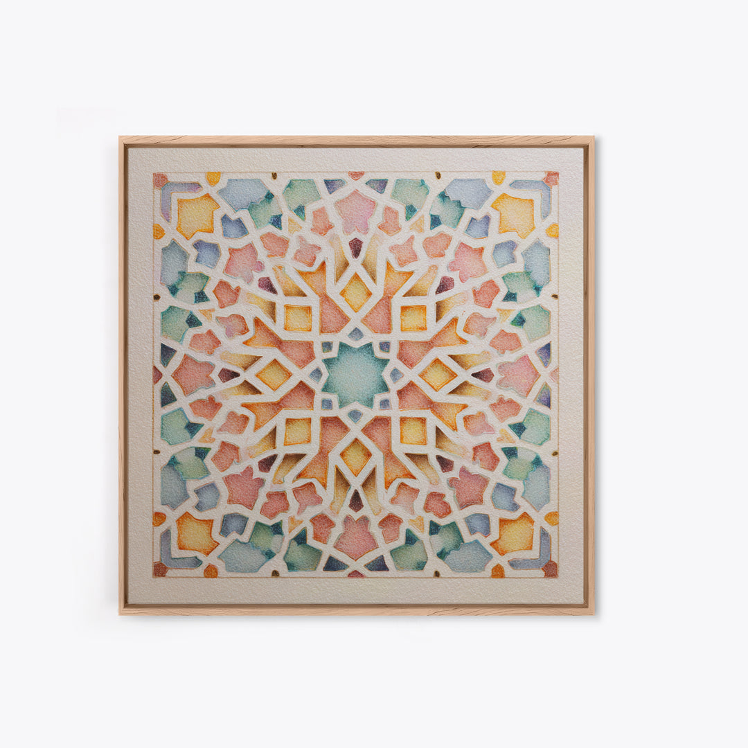 Black and Gold Geometric Rosette Canvas Print, Sacred Geometry Art, Wall Hanging, Living Room Decor, Abstract Art, Geometry, SGA-1x1-36
