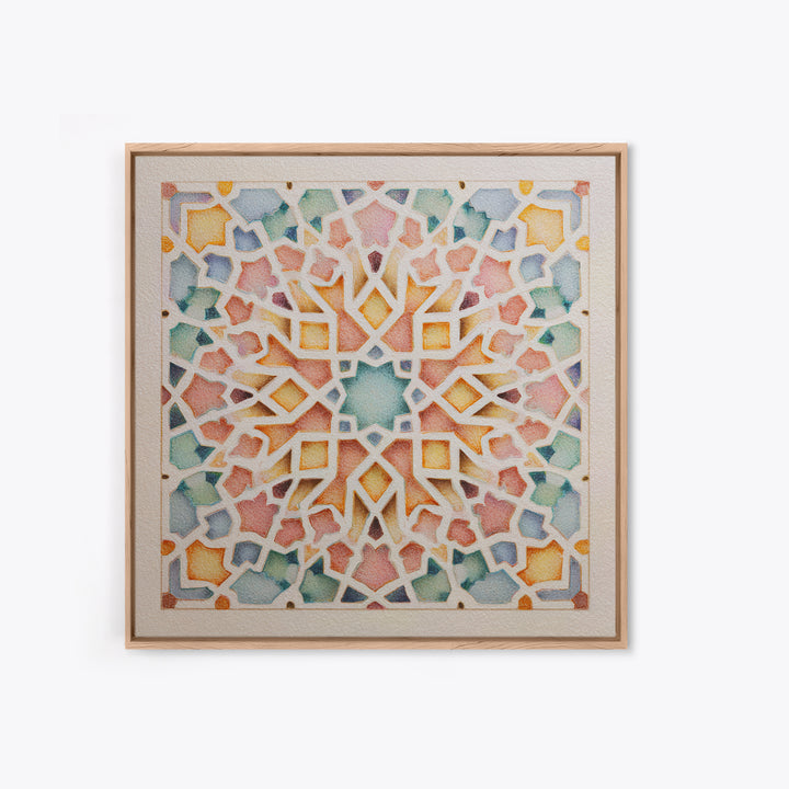 Black and Gold Geometric Rosette Canvas Print, Sacred Geometry Art, Wall Hanging, Living Room Decor, Abstract Art, Geometry, SGA-1x1-36