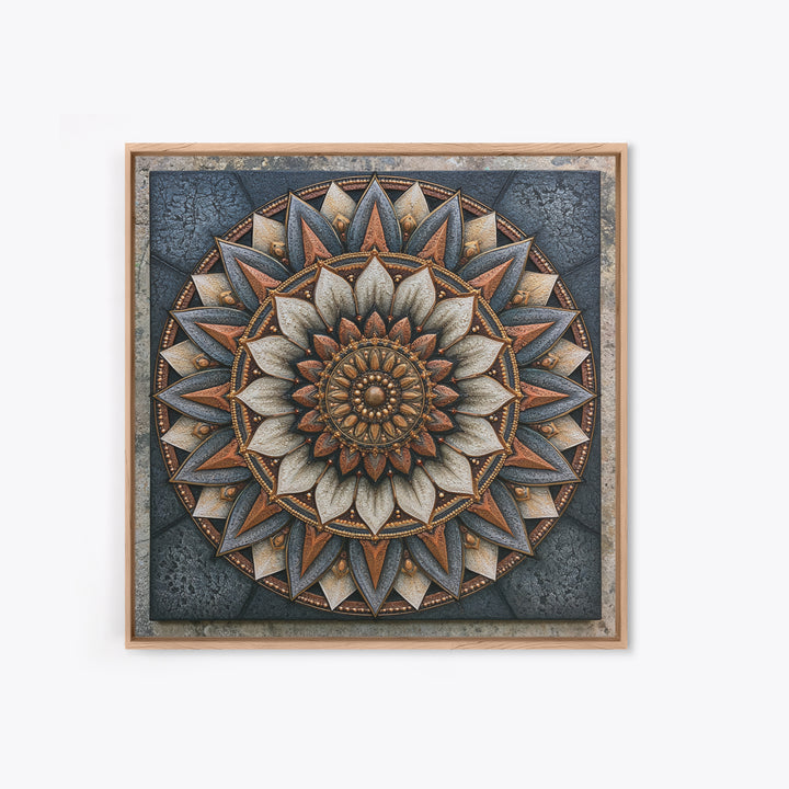 Mandala Lotus with Precise Radial Symmetry Canvas Print, Sacred Geometry Art, Sacred Geometry, Living Room Decor, Geometry, SGA-1x1-50