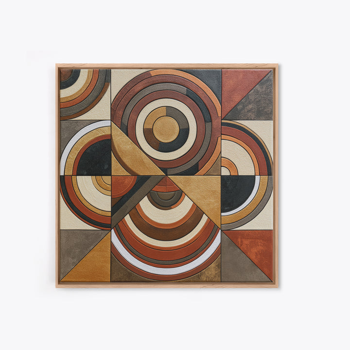 Concentric Circles and Triangles Canvas Print, Sacred Geometry Art, Yoga Wall Art, Living Room Decor, Fine Art, Geometry, SGA-1x1-9