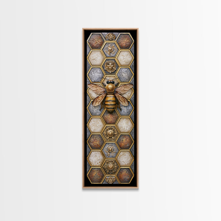 Hexagon Honeycomb Pattern Canvas Print, Sacred Geometry Art, Room Decor, Living Room Decor, Fine Art, Geometry, Large Wall Art, SGA-1x3-28