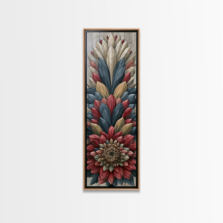 Crystal Lotus Arrangement Canvas Print, Sacred Geometry Art, Large Wall Art, Living Room Decor, Geometry, Geometric Wall Art, SGA-1x3-56