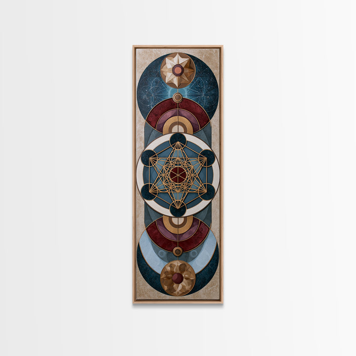 Metatron Cube with Celestial Background Canvas Print, Sacred Geometry Art, Digital Download Art, Living Room Decor, Geometry, SGA-1x3-63