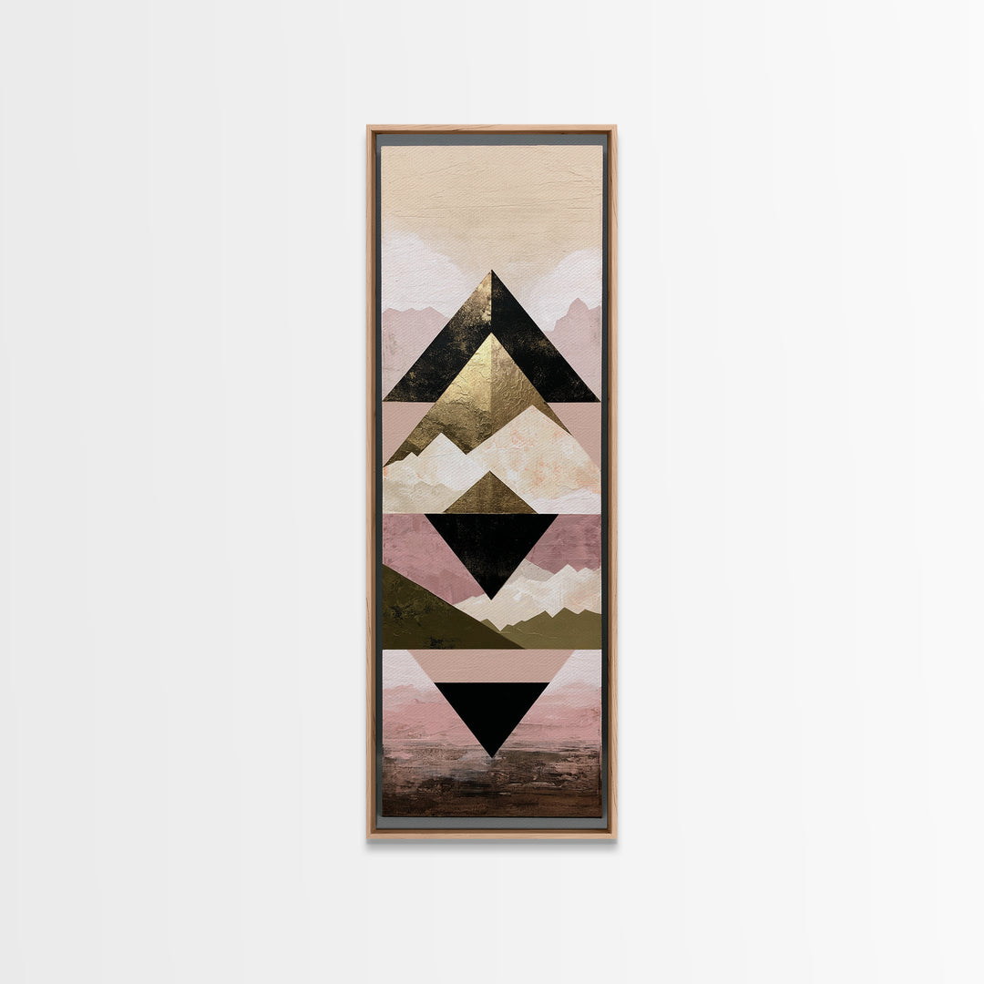 Triangle Mountain Landscape Canvas Print, Sacred Geometry Art, Art Print, Living Room Decor, Geometry, Digital Wall Art, SGA-1x3-77