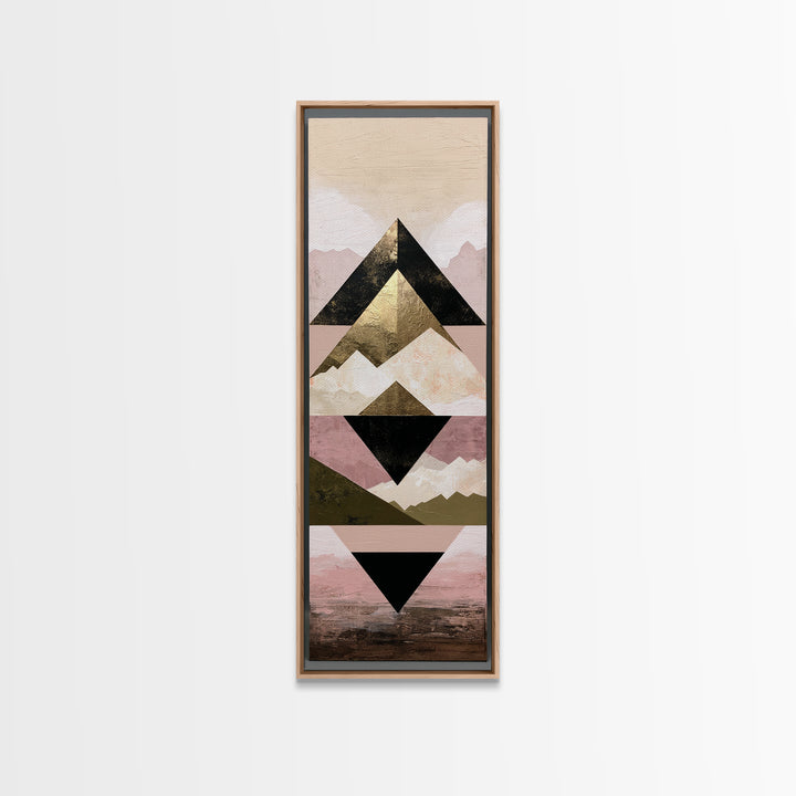 Triangle Mountain Landscape Canvas Print, Sacred Geometry Art, Art Print, Living Room Decor, Geometry, Digital Wall Art, SGA-1x3-77