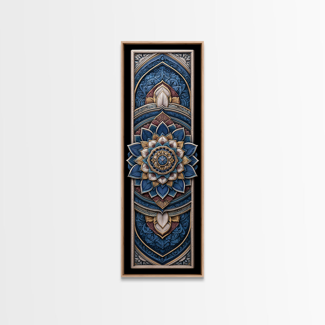 Mandala Lotus with Precise Radial Symmetry Canvas Print, Sacred Geometry Art, Luxury Decor, Living Room Decor, Geometry, SGA-1x3-86