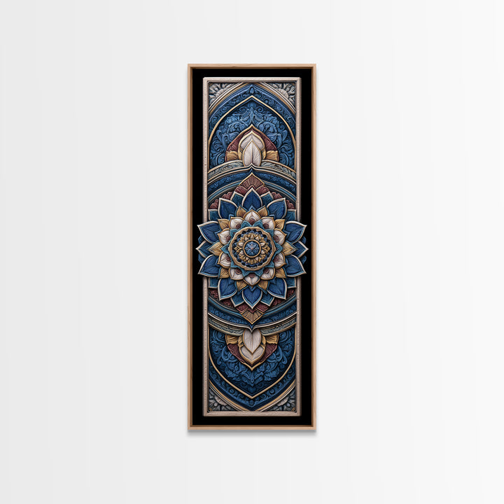Mandala Lotus with Precise Radial Symmetry Canvas Print, Sacred Geometry Art, Luxury Decor, Living Room Decor, Geometry, SGA-1x3-86