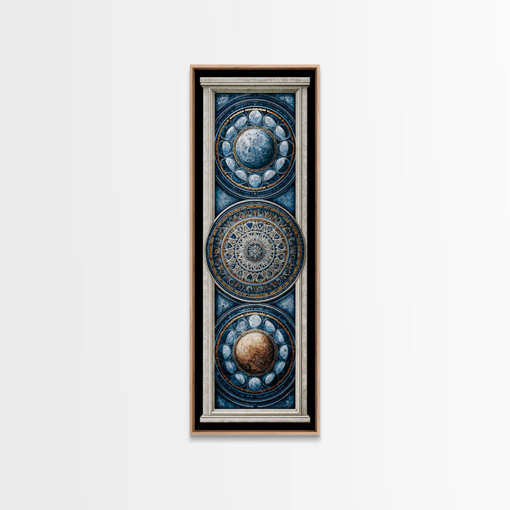 Moon Phase Mandala Canvas Print, Sacred Geometry Art, Fine Art Print, Living Room Decor, Fine Art, Geometry, Digital Art, SGA-1x3-98