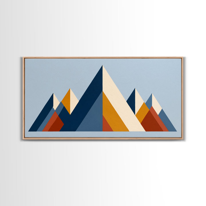 Triangle Mountain Landscape Framed Canvas Print, Sacred Geometry Art, Canvas Wall Art, Living Room Decor, Fine Art, Geometry, SGA-2x1-85